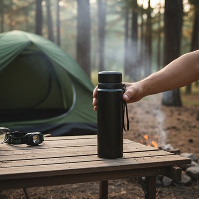 Bouteille isotherme vu en camping