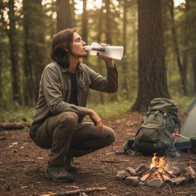 Gourde filtrante offre de l'eau potable en quelques secondes